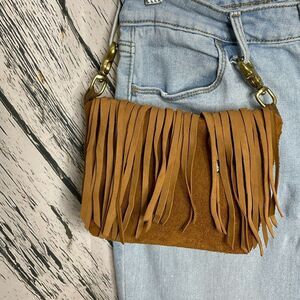 Artsy Fartsy by Lisa Green Suede Pouch Fringe w/Belt Clips